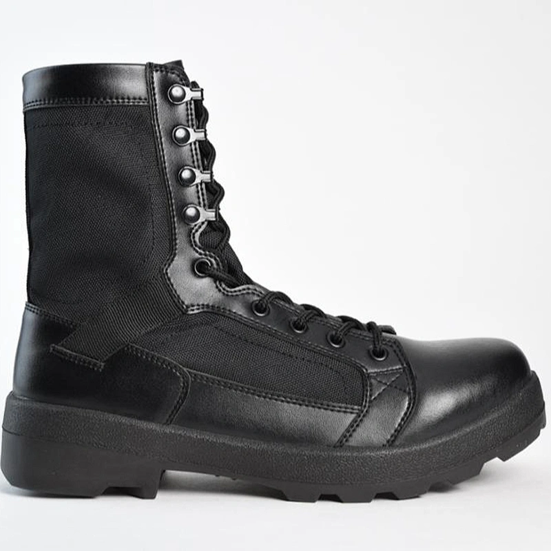 new style Military Boot injection sole zipper side leather shoes