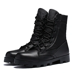 Factory cheap leather tactical desert boots army military combat boots Panama boots combat