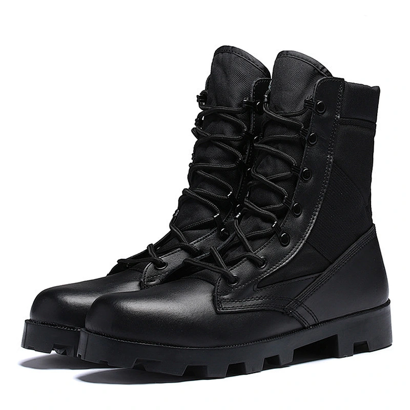 Factory cheap leather tactical desert boots army military combat boots Panama boots combat