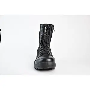 new style Military Boot injection sole zipper side leather shoes