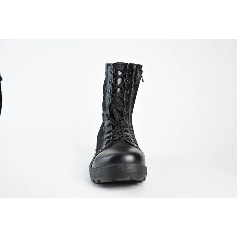 new style Military Boot injection sole zipper side leather shoes