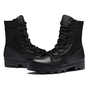 Factory cheap leather tactical desert boots army military combat boots Panama boots combat