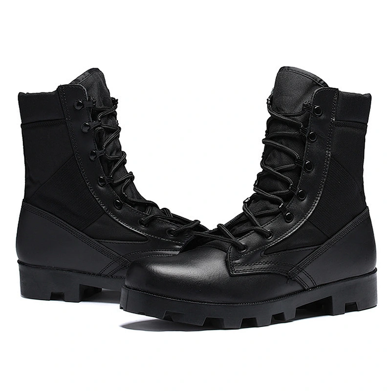 Factory cheap leather tactical desert boots army military combat boots Panama boots combat