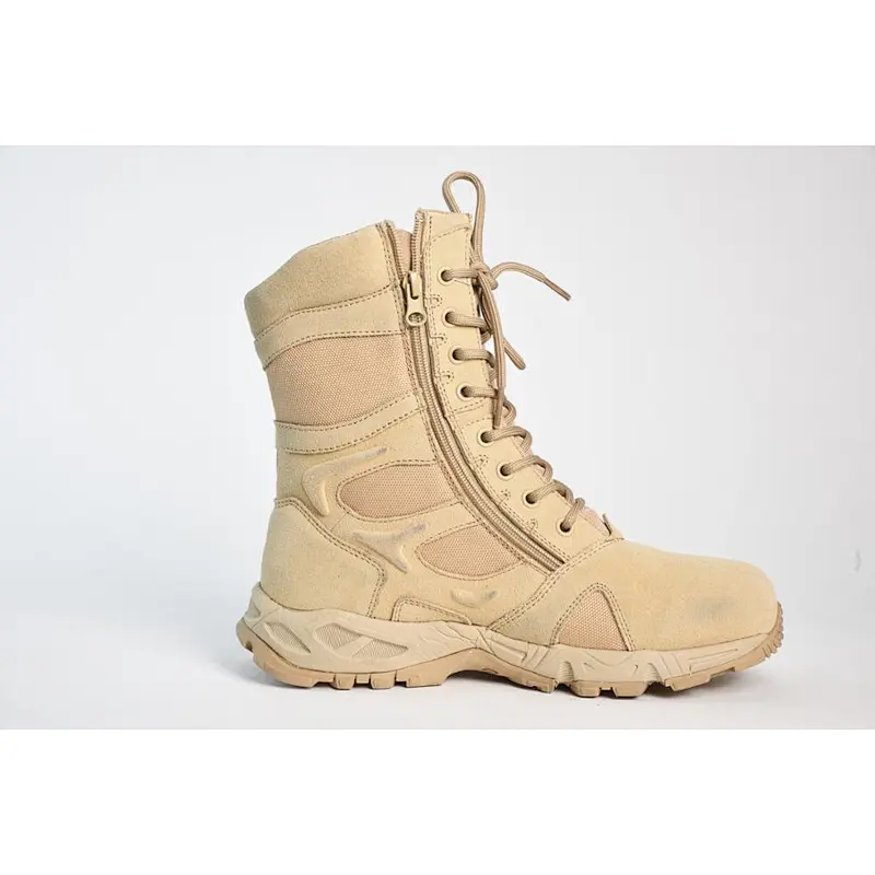 2018 new style suede cow leather side zipper army tactical military desert boots