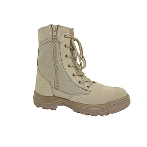 new design green combat boot, green work boot with zip,military combat boot