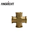 Cross Type 4 Way Brass Air Brake Hose Fittings Female Thread Brass Pipe Fittings Swivel Adaptor for Europe Truck