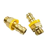 China Manufacturer's Brass Hex Nipples Push Lock Hose Barb Plugs Yellow Ring Tail Male Thread Low Pressure Pipe Fittings