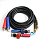 Air Line Hose Assembly Rubber with 1/2" NPT Swivel Connector Heavy Duty Straight Fittings and Spring Guard for Tractor Trailer