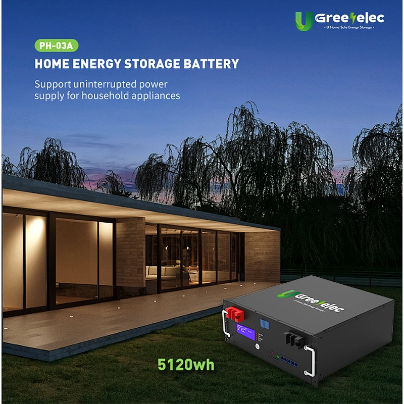 U-greenelec  High quality  energy storage  48v 100ah lifepo4 household storage  Battery bms 16s lifepo4 lifepo4 battery life 15s bms li iron phosphate battery 48v 100ah lifepo4