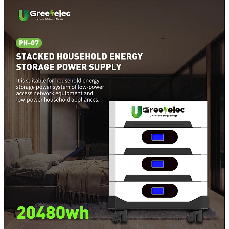 20480Wh 48V 400A   lifepo4 battery   energy storage battery Stacked Household Energy Storage Power Supply