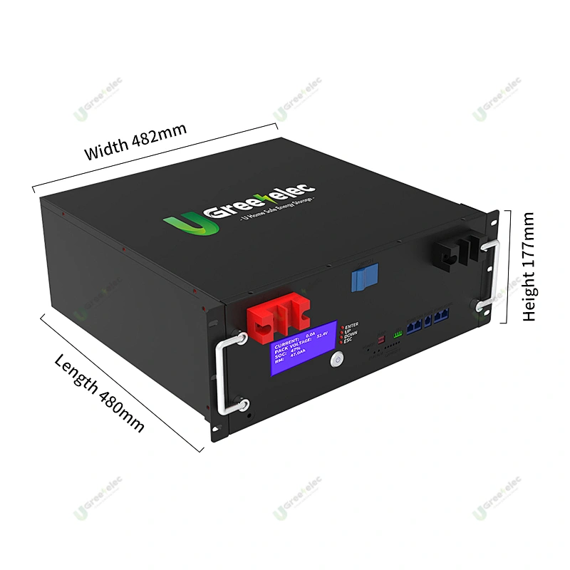 U-greenelec LOW MOQ 48V 100Ah   LiFePO4  Battery solar and battery storage battery  with display