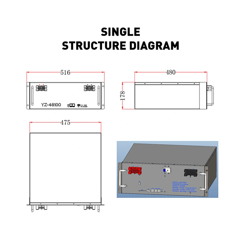 Power Energy Storage 48v Lithium Ion Batteries 6.72kwh  Lifepo4 Phosphate Battery Pack Solar Lithium Battery 48v 200ah