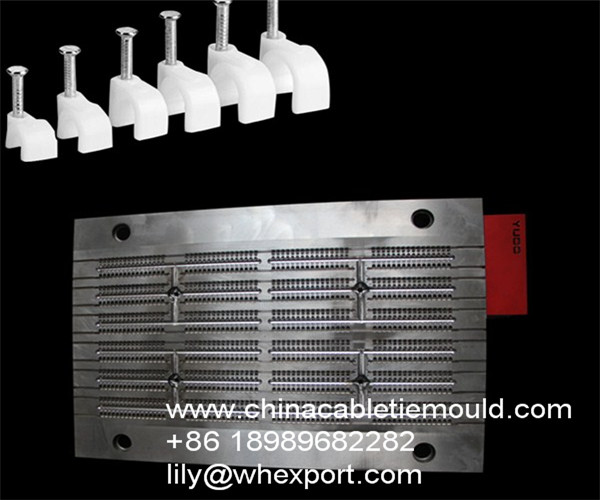 Plastic double nail flat cable clips mould