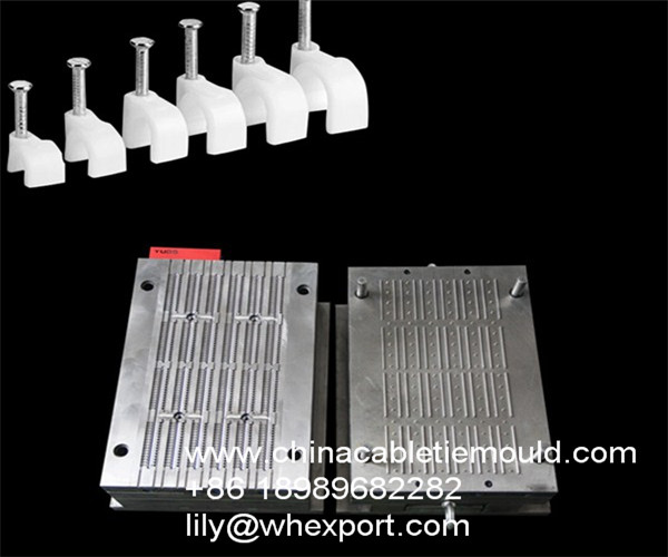 plastic double nail flat cable clips mould