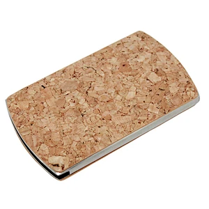Boshiho star grain natural cork business card holder