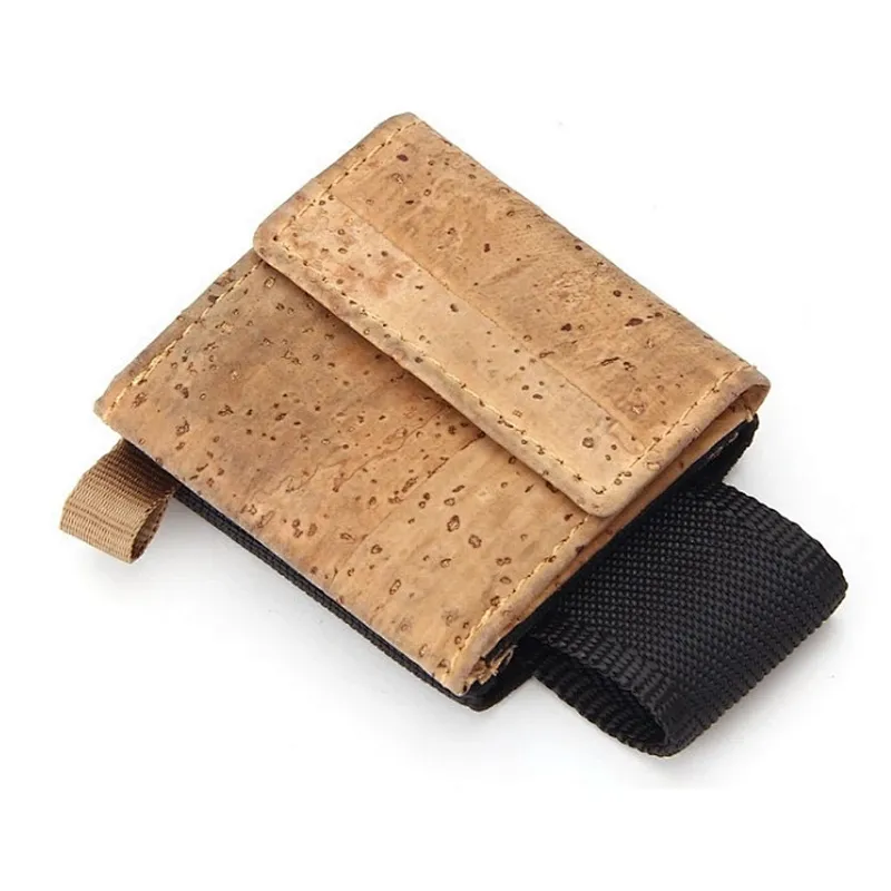 mini cork wallet woman hasp short coin purse  eco friendly clip money wallet with elastic cord