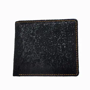 Boshiho Black Slim RFID Blocking function Natural Cork Fabric Eco-friendly for high quality vegan cork purses