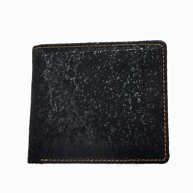 Boshiho Black Slim RFID Blocking function Natural Cork Fabric Eco-friendly for high quality vegan cork purses