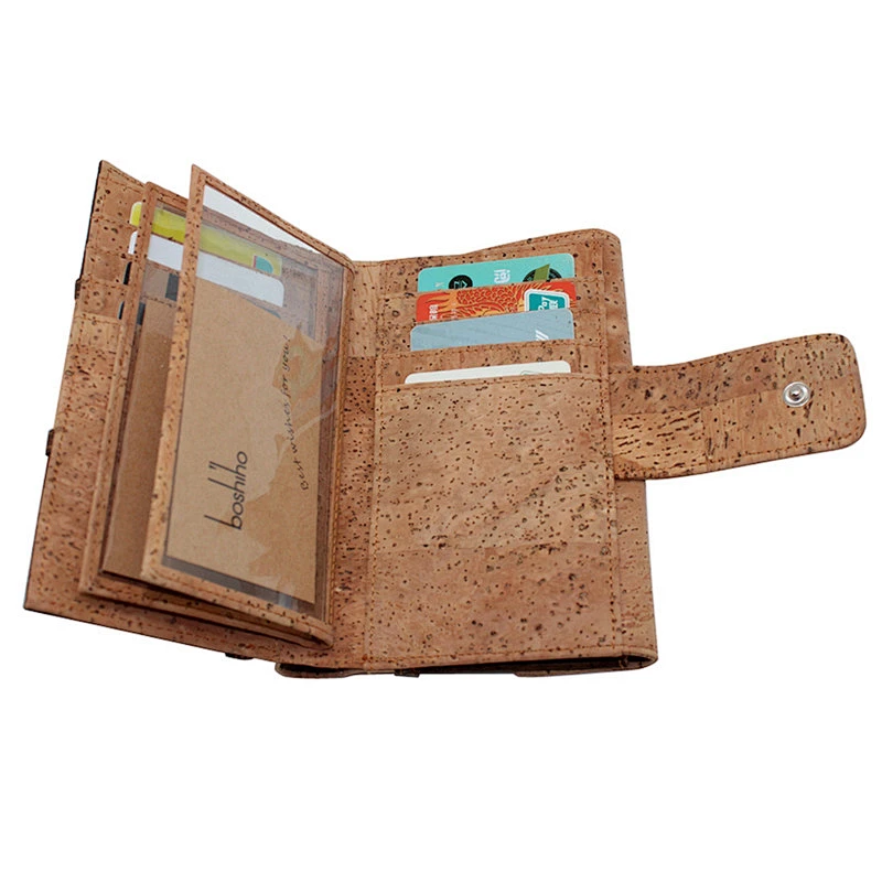 Boshiho multi-color RFID cork travel wallet fashion women purse