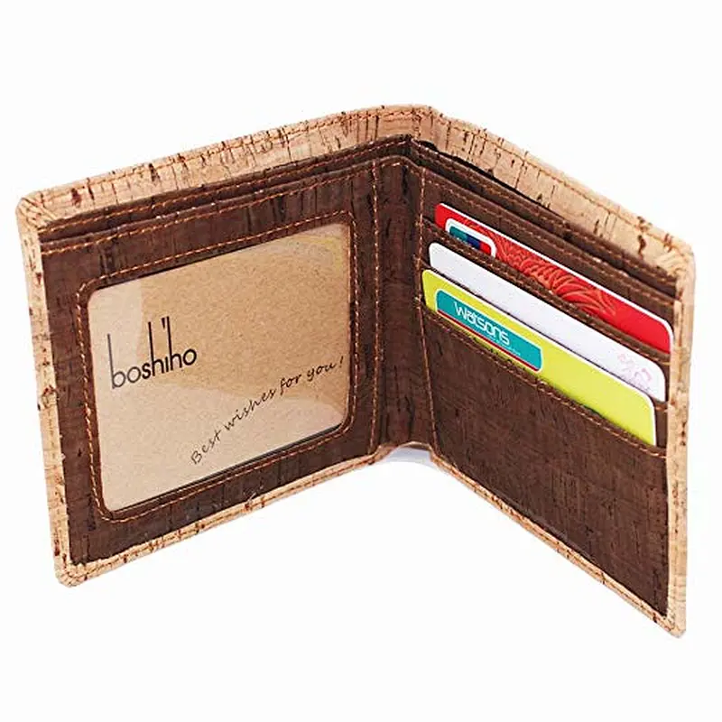 New Arriving Black Slim RFID Blocking function Cork Eco-friendly material for vegan Business Man Wallet