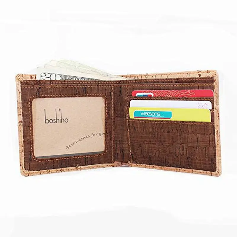 New Arriving Black Slim RFID Blocking function Cork Eco-friendly material for vegan Business Man Wallet
