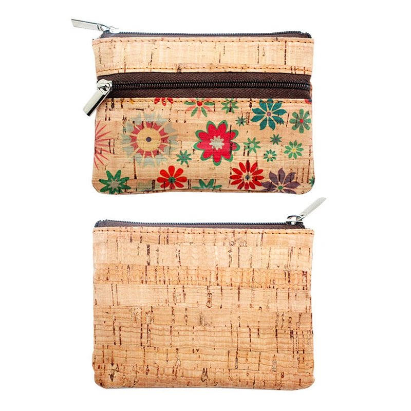 Boshiho ecofriendly ladies Small PU cork purse pocket coin wallets