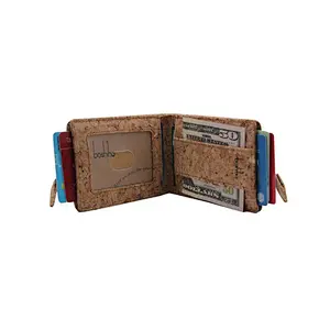 Boshiho cork wallet money clip credit card holder unisex popular OEM cork purse light weight fashion clutch wallet