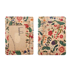 Boshiho High Quality blue red business Id  Vegan Cork employee ID card holder with lanyard