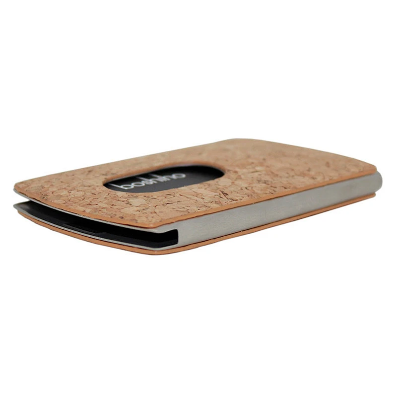 Boshiho star grain natural cork business card holder