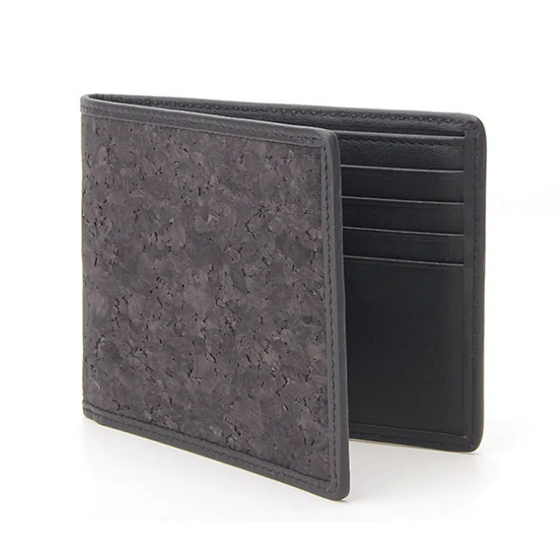 geometric cork slim wallet man's cork coin purse portugal RFID blocking card holder