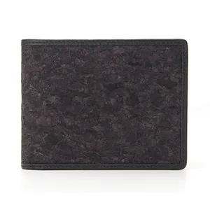 minimalist private label  bifold leather rfid blocking cork wallet