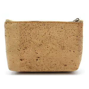 China Manufacturer Custom Design Vegan Zipper Eco-friendly Cork Material Lady Clutch Wallet