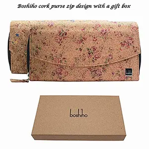 Boshiho Eco friendly large capacity cork wallet phone clutch purse