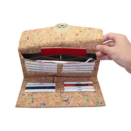 womens vegan women hot new products large capacity ecofriendly fabric cork wallet