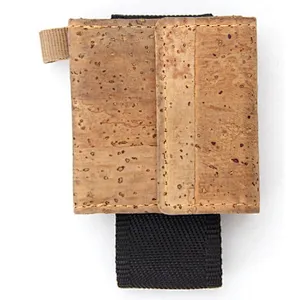 mini cork wallet woman hasp short coin purse  eco friendly clip money wallet with elastic cord