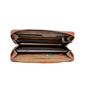 Boshiho Amazon best-selling cork woman long zipper wallet
