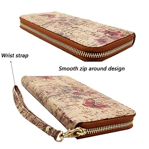 Boshiho High Quality Vegan leather womens vegetarian rfid blocking wallets Purse card holder for lady cork wallet