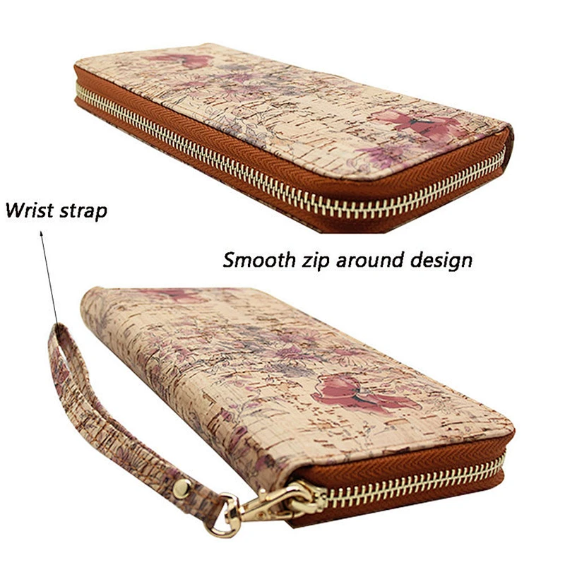 Boshiho High Quality Vegan leather womens vegetarian rfid blocking wallets Purse card holder for lady cork wallet