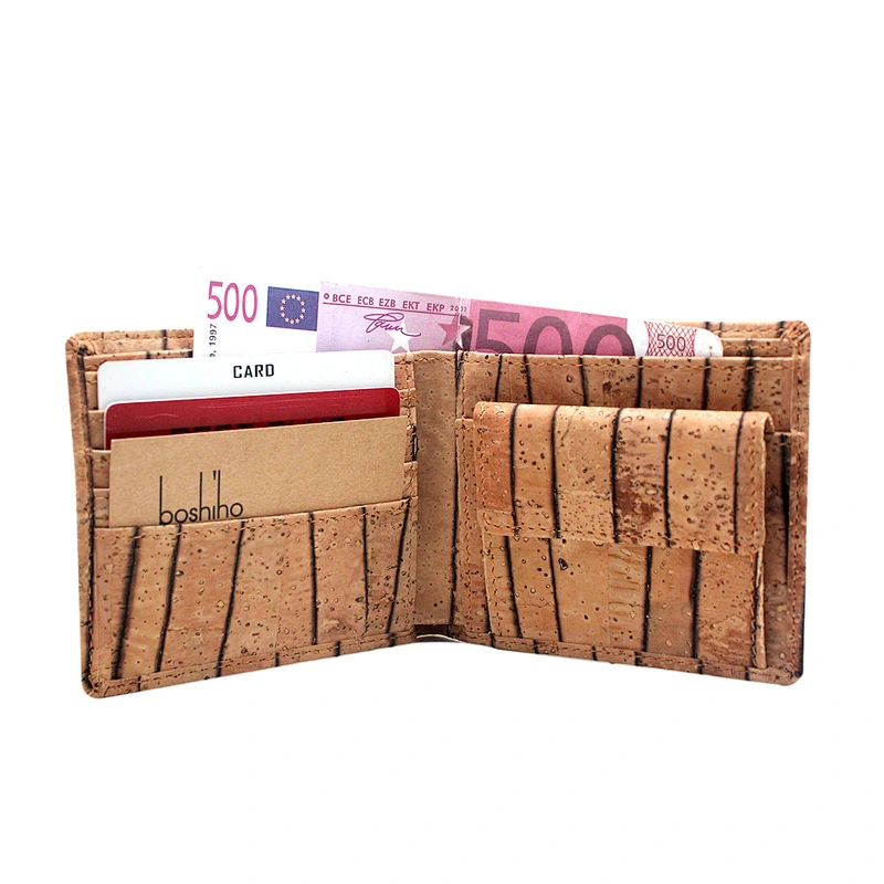 biodegradable rfid blocking New Grain man lady vegan leather cork wallet boshiho