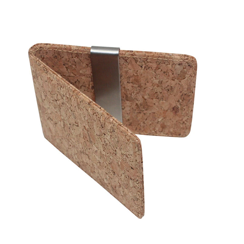 Boshiho vegan cork wallet slim rfid money clip wallet