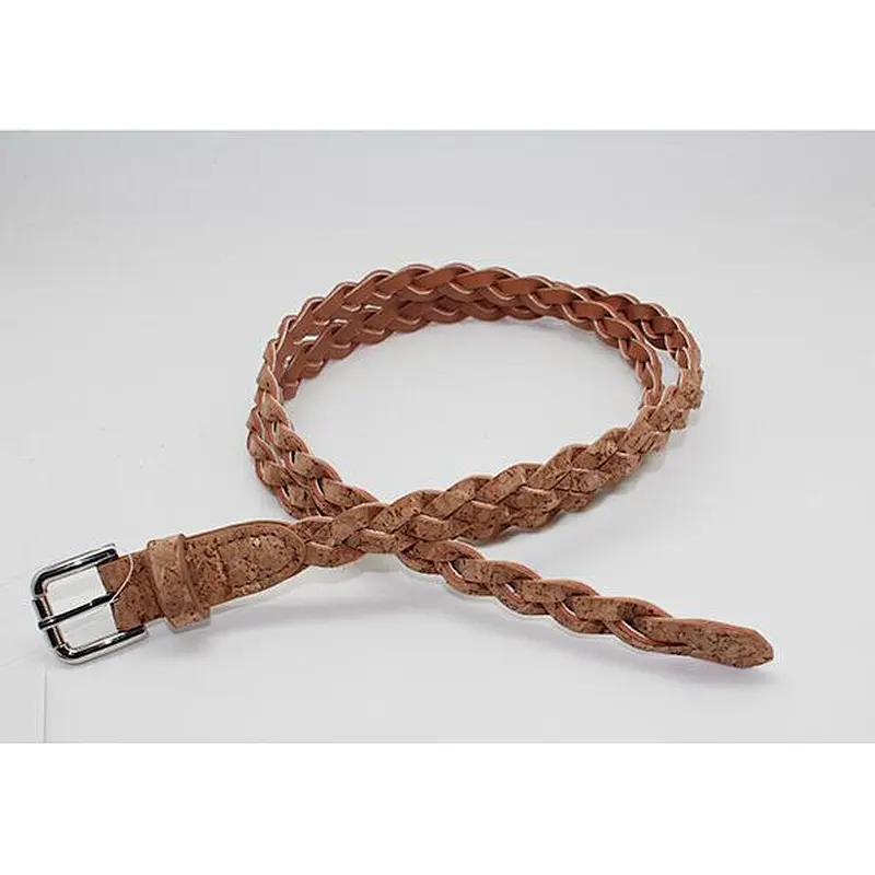 Boshiho new cork fabric braided belt