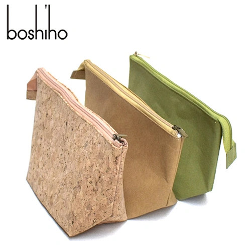 minimalist small coin bag with zipper money storage brown paper coin purse