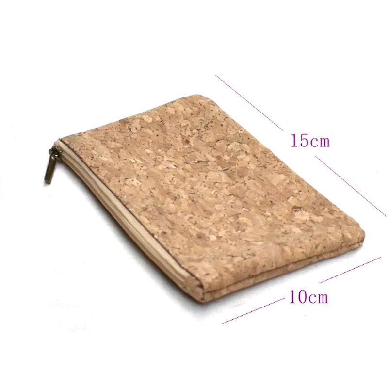 environmentally friendly cork wallet for women eco-friendly coin purse waterproof pencil bag with zipper minimalist