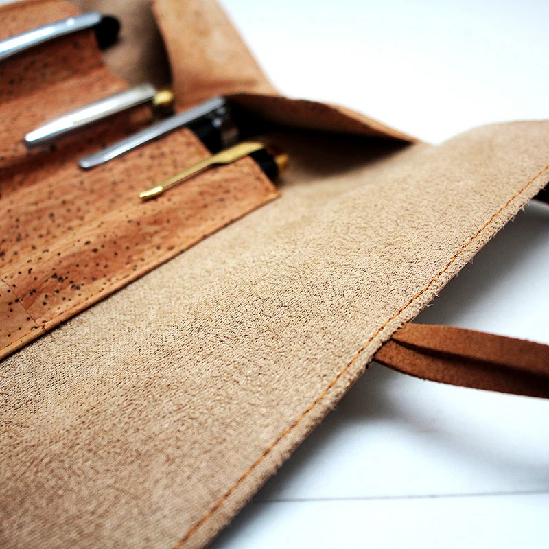 BOSHIHO Eco-friendly Cork Gel ink neutral Pen Pencil Case cover Holder