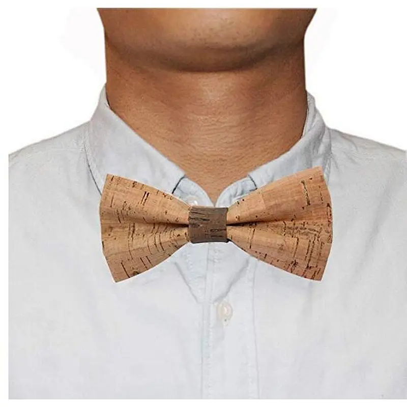 Boshiho Brand design High quality fashion Eco Friendly Mens Cork Bow Tie