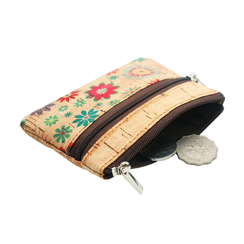 Boshiho ecofriendly ladies Small PU cork purse pocket coin wallets