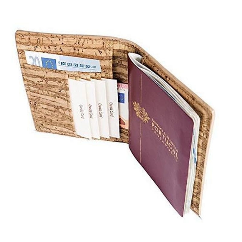 BOSHIHO cork fabric rfid passport holder