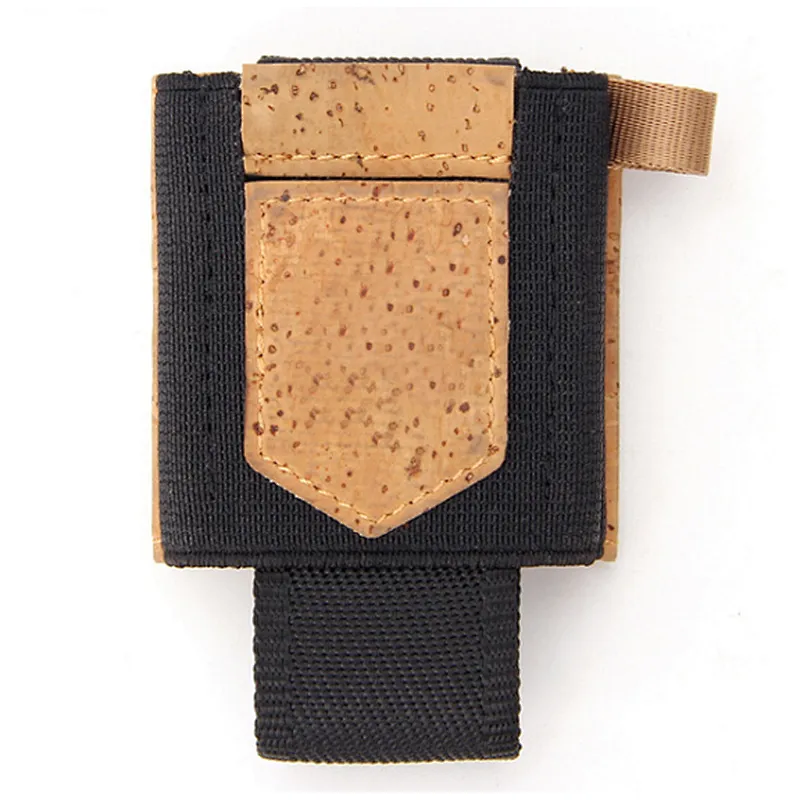 mini cork wallet woman hasp short coin purse  eco friendly clip money wallet with elastic cord