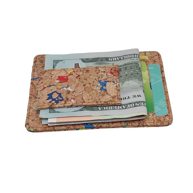 New Arrival Unique Design Natural Cork Money Clip Portugal Corcho Vegan Wallet