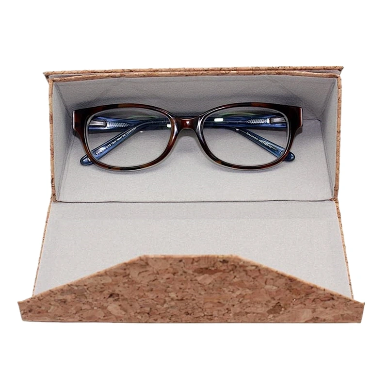 Cork Wooden Material Sunglasses Glasses Case with Lasercut Logo